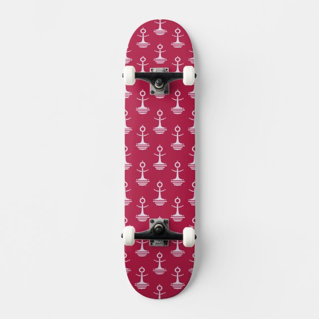 Modern Anchors Pattern Skateboard Deck (Front)