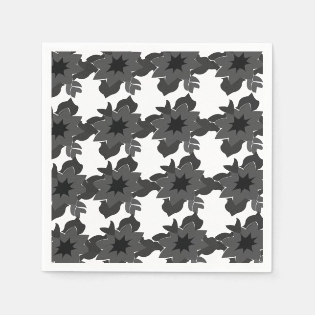 Modern and Abstract Elegant Chic Floral Pattern Napkins (Front)