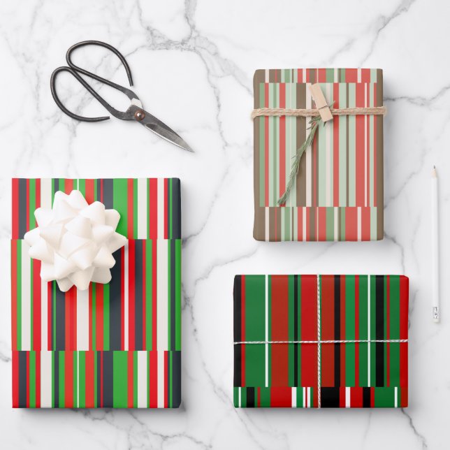 Modern and Artsy Christmas Wrapping Paper Sheets (Front)