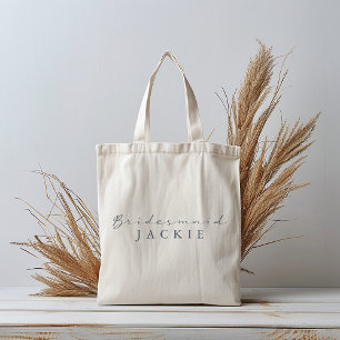Modern and bold Bridesmaid name Tote Bag