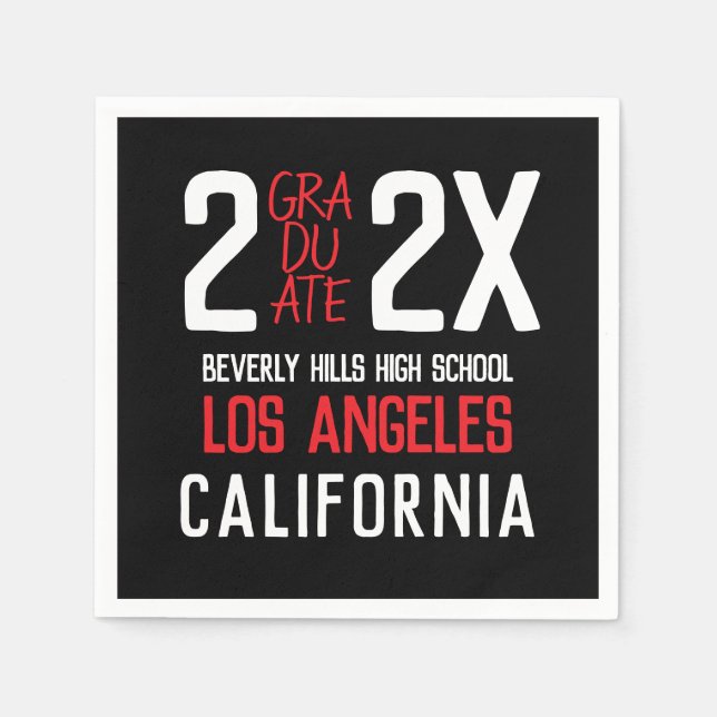 Modern and Bold Graduation Napkins (Front)
