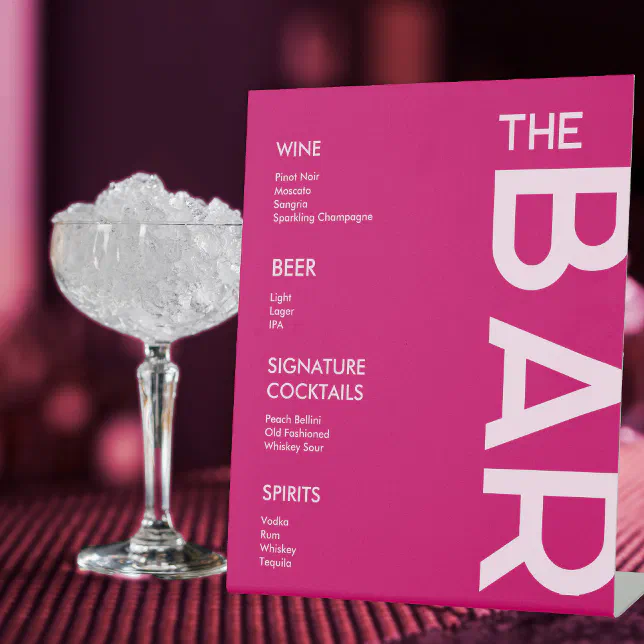 Modern and Bold Magenta Bar Sign | Zazzle
