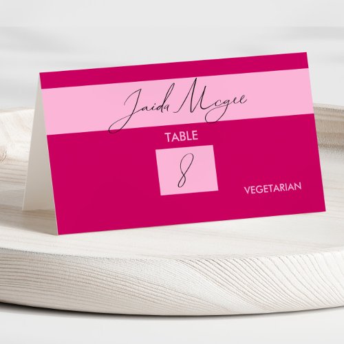 Modern and Bold Magenta Place Card