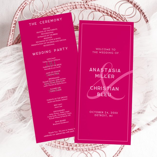 Modern and Bold Magenta Program Card (Creator Uploaded)