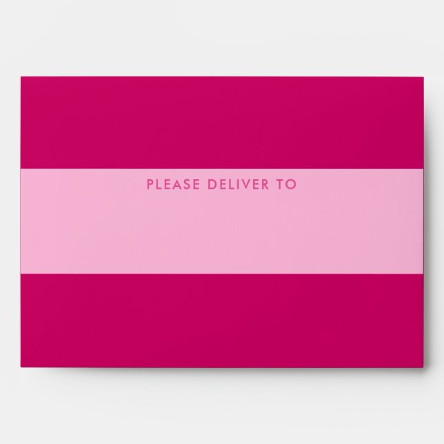 Modern and Bold Magenta Wedding Envelope (Front)
