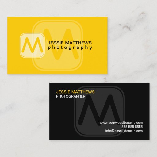 Customizable Modern and Bold Monogram Business Cards