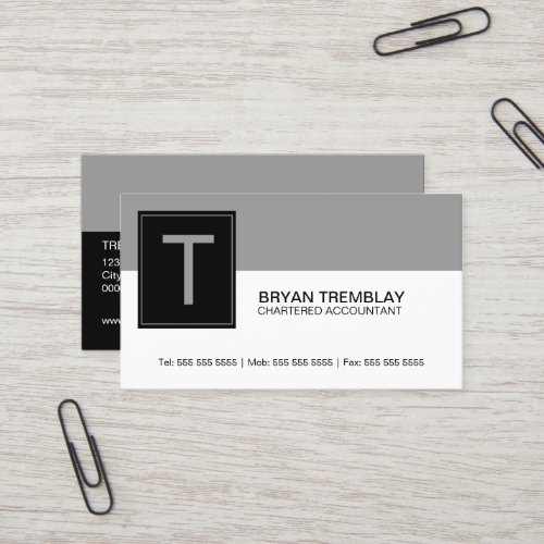 Modern and Bold Monogram Business Cards