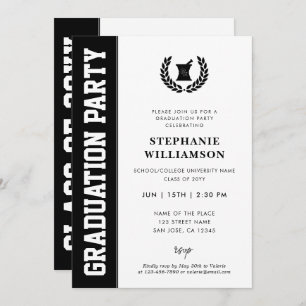 Modern and Bold Pharmacy School Graduation Photo Invitation