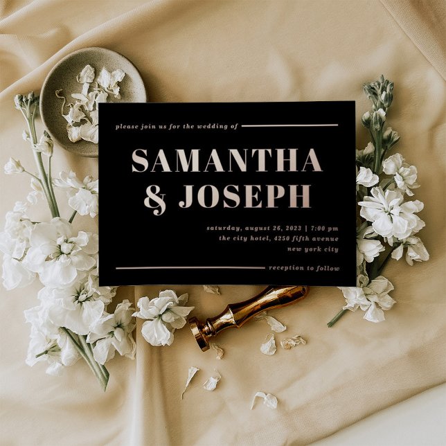 Modern and Bold Typography | Minimalist Wedding Foil Invitation (Creator Uploaded)