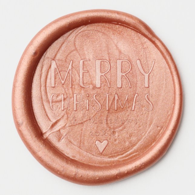 Modern and Bright Merry Christmas Family Wax Seal Sticker (Front)