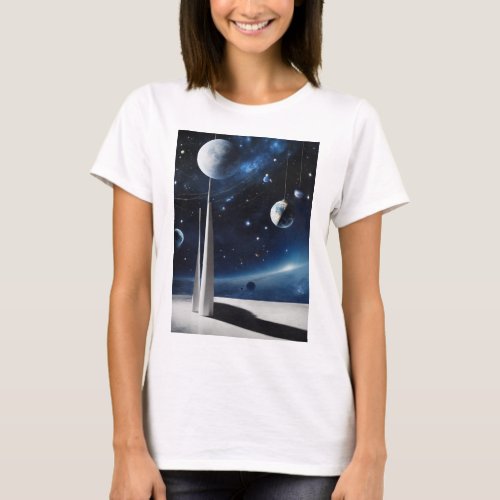 modern and celestial design in t_shirt 