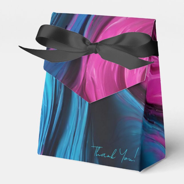 Modern and Chic-Blue and Pink- Favor Boxes (Front Side)