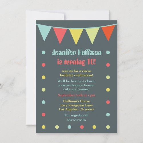 Modern and Chic Circus Invitation