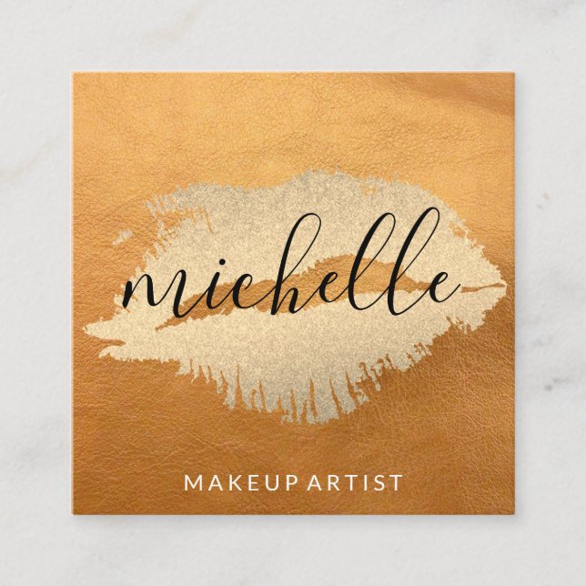 Modern and Chic Makeup Square Business Card (Front)