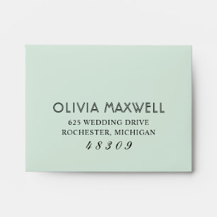 Modern and Chic Mint Green Wedding Envelope