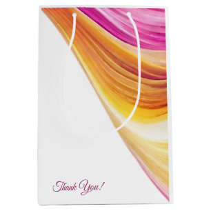 Modern and Chic-Pink Orange Yellow- Medium Gift Bag