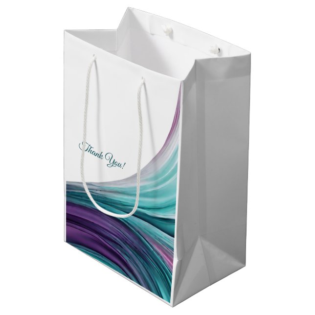 Modern and Chic-Purple and Teal- Medium Gift Bag (Front Angled)