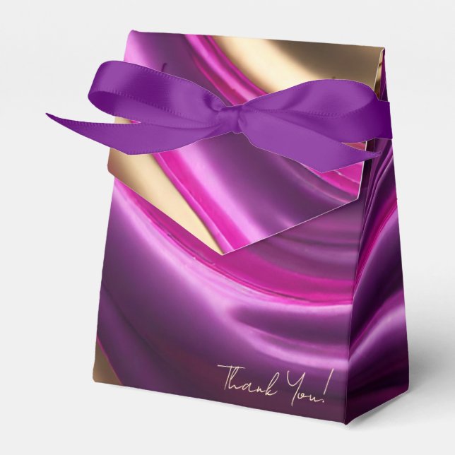 Modern and Chic-Purple Pink and Gold- Favor Boxes (Front Side)