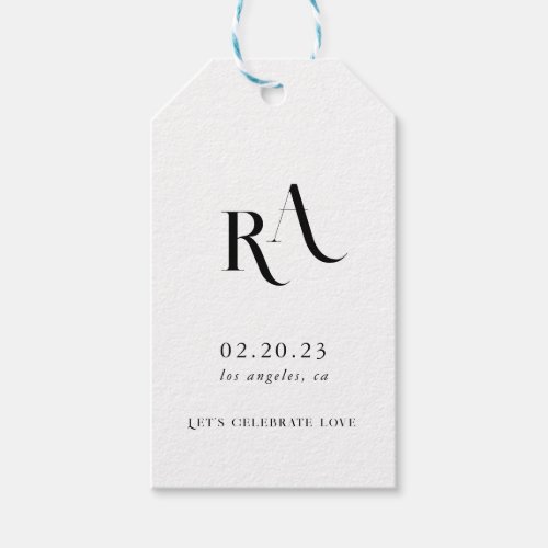 Modern and chic Wedding  Gift Tags