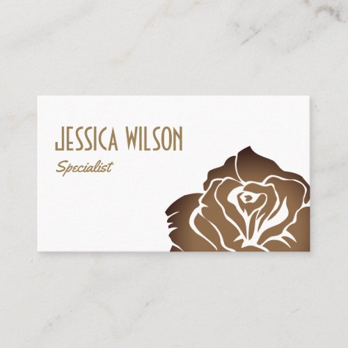 Modern and chic white golden flower business card