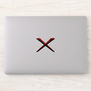 Modern and Classic Letter X Monogram Sticker