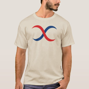 Modern and Classic Red and Blue Letter X Monogram T-Shirt