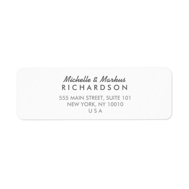 MODERN and CLASSIC White Address Label (Front)