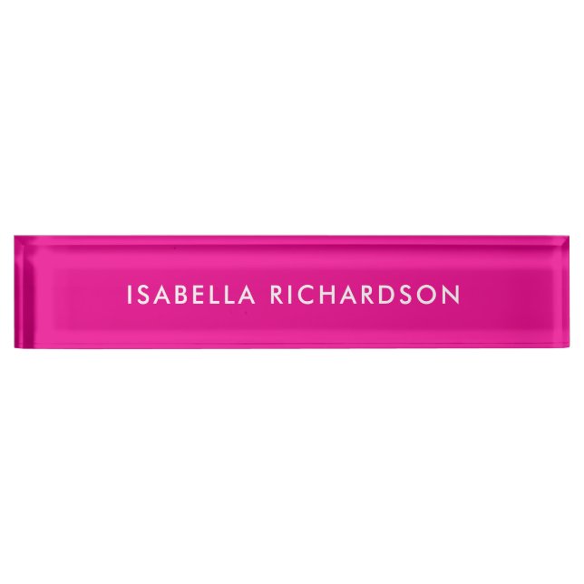 Modern and Classy Magenta Desk Name Plate (Front)
