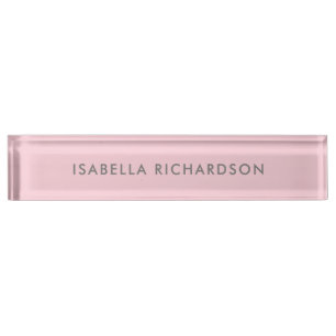 Modern and Classy Pink Gray Desk Name Plate