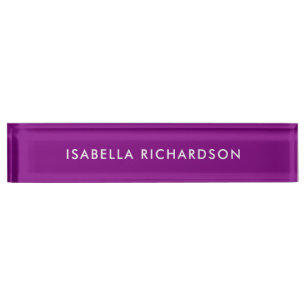 Modern and Classy Purple Desk Name Plate