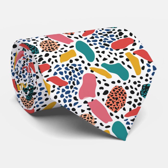 Modern and Colorful Animal Print Neck Tie (Rolled)