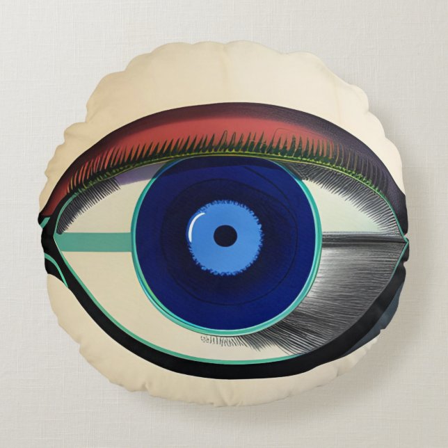 Modern and Colorful Eyeball Throw Pillow (Front)
