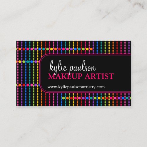 Modern and Colorful Makeup Artist Business Cards