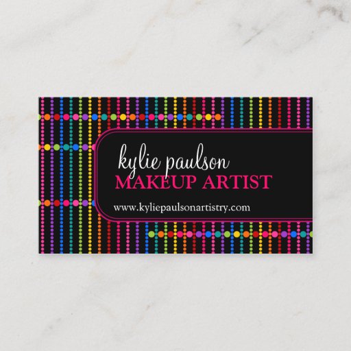 Customizable Modern and Colorful Makeup Artist Business Cards