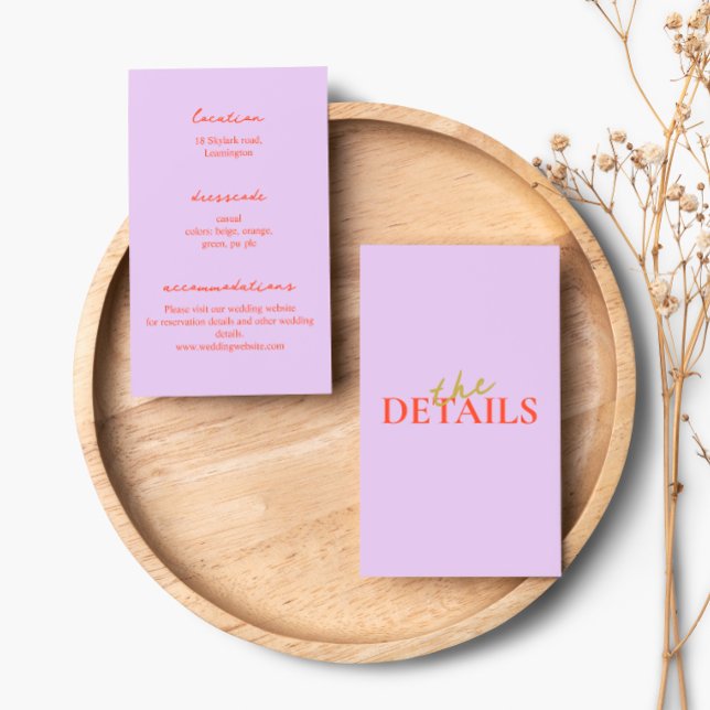 Modern and Colorful Wedding Details Enclosure Card (Creator Uploaded)