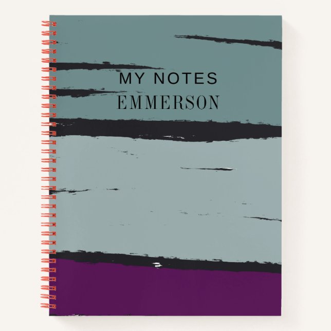 Modern and  Contemporary Design Custom Text Notebook (Front)