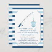 Modern and Cute Fishing Themed Baby Shower Invitation (Front/Back)