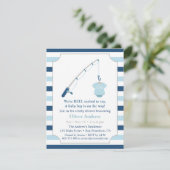 Modern and Cute Fishing Themed Baby Shower Invitation (Standing Front)