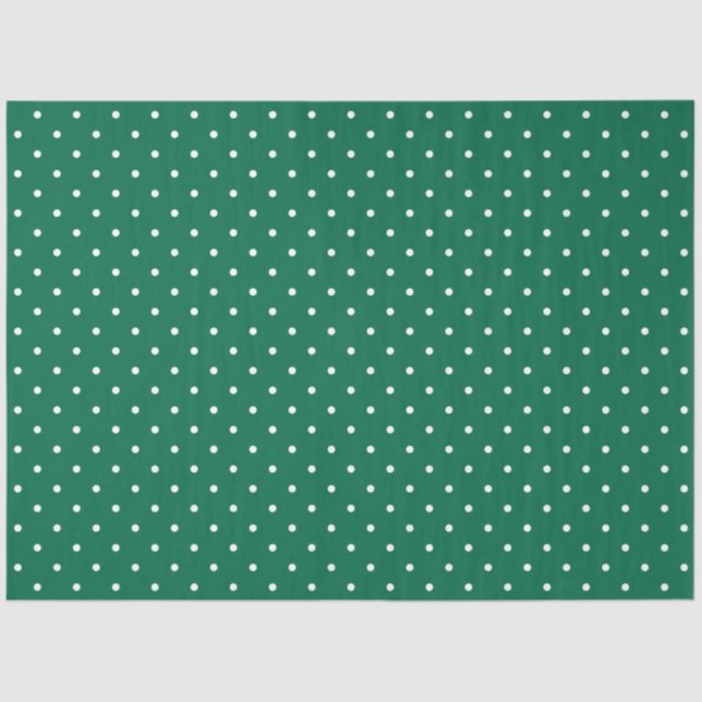 Modern and Cute Green Polka Dots Christmas Tissue Paper (Front)