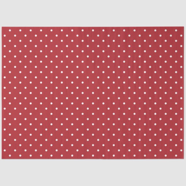Modern and Cute Red Polka Dots Christmas Tissue Paper (Front)