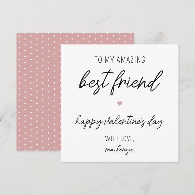Modern and Cute Valentine's Day Card for Friend (Front/Back)