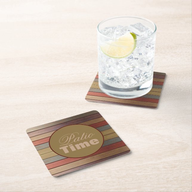 Modern And Decorative Stripe Square Paper Coaster (Insitu)