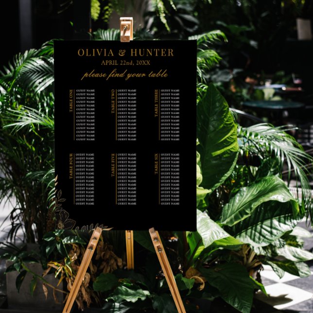 Modern and Elegant 6 Table Wedding Seating Chart  Foam Board (outdoor-wedding-sign-setting chart mockup)