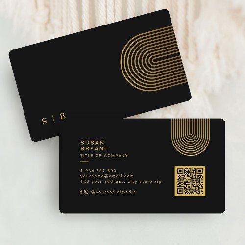 Modern and Elegant Black and Gold Professional Business Card