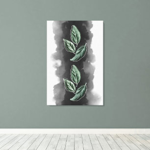 Modern and elegant Botanical Greenery Leaves Canvas Print