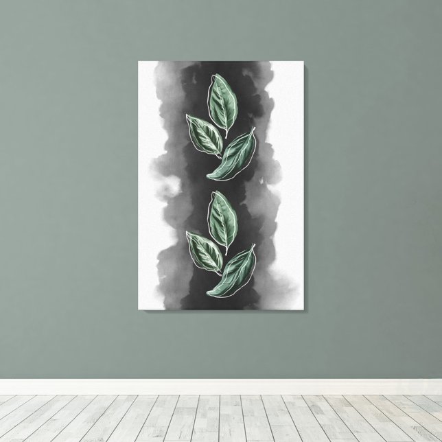 Modern and elegant Botanical Greenery Leaves  Canvas Print (Creator Uploaded)
