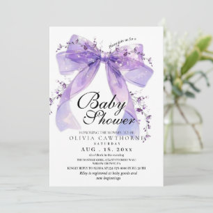 Modern and elegant Bow Baby Shower Invitation