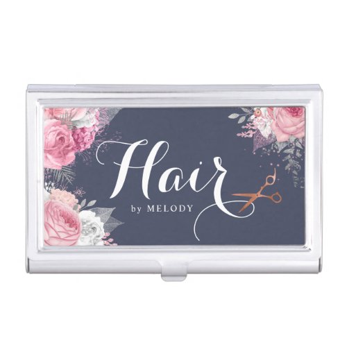 Modern and elegant business cards for hairstylists business card case