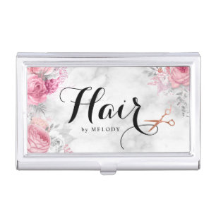 Modern and elegant business cards for hairstylists card case