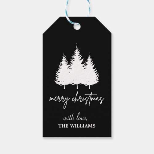 Modern and elegant Christmas tree personalized Gift Tags